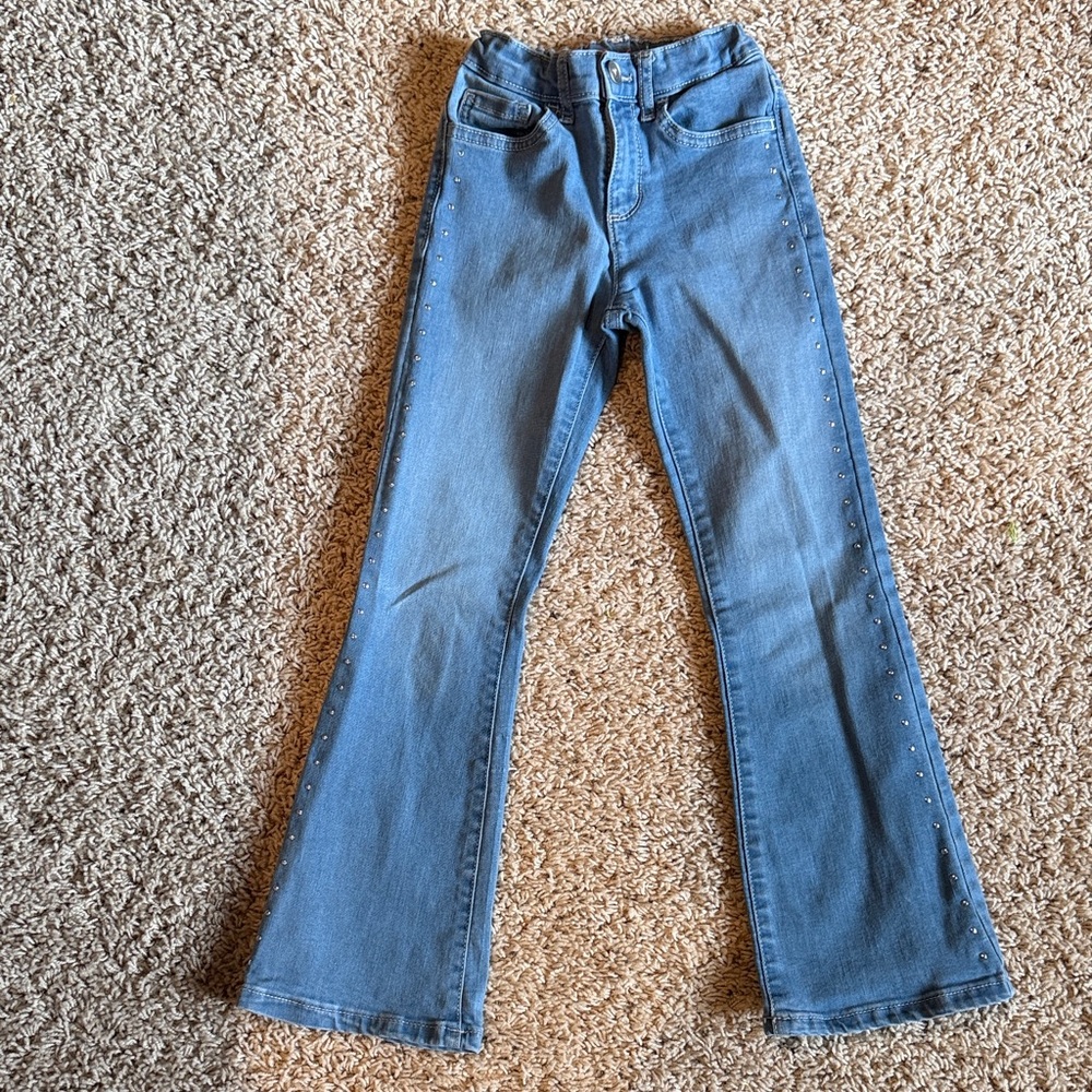 The Children's Place Flare Girl Jeans with Rhinestones - Size 6X/7